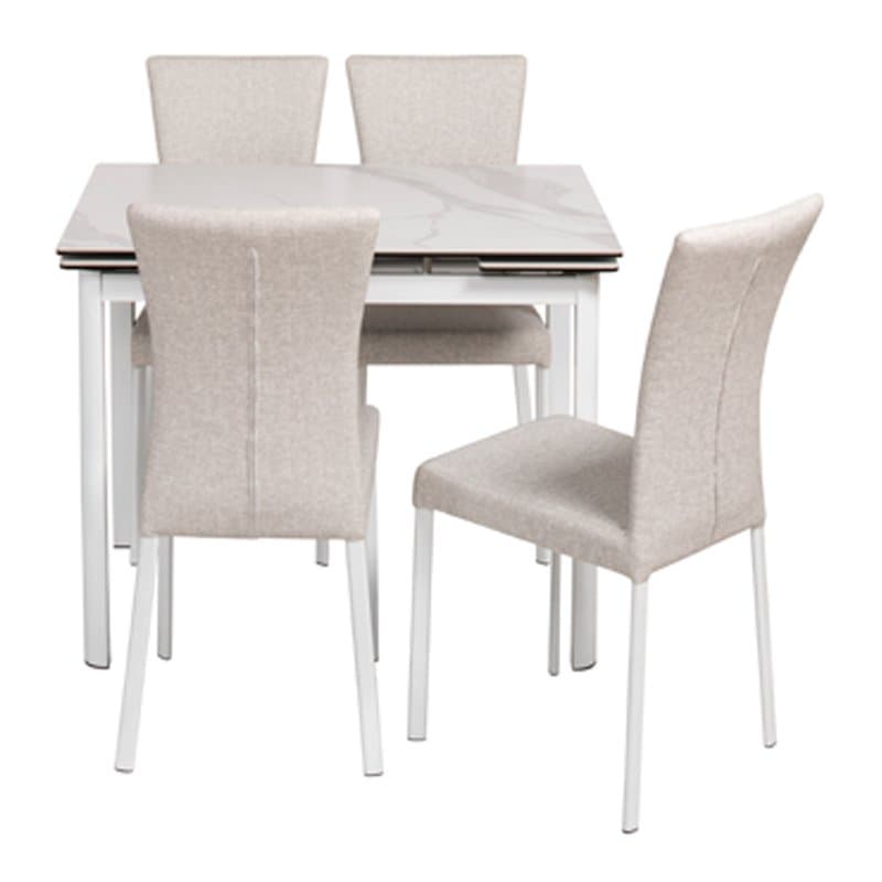 MARMOR-2 DT-6830(MJ-008) 陶瓷玻璃開合餐檯配四椅965/1425W x 710D x 760Hmm