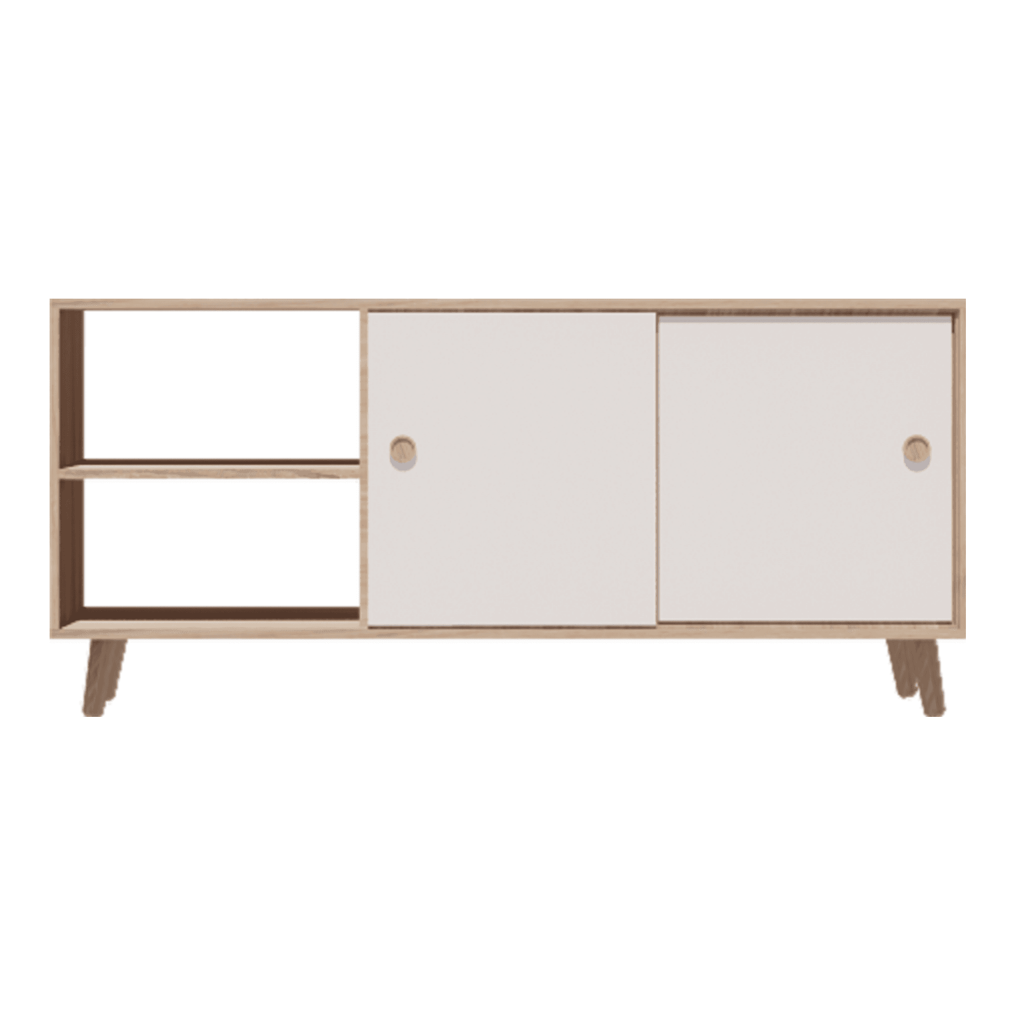 ESSENZO YUMI TV130201 雙趟門空格電視地櫃1350W x 400D x 600Hmm - 橡木色配白色