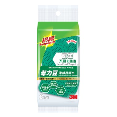3M思高超強力清潔潔力豆海綿百潔布 (2片裝)
