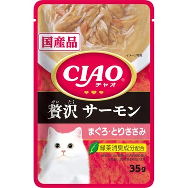 Ciao軟包 - 奢華三文魚+吞拿魚+雞肉-35g