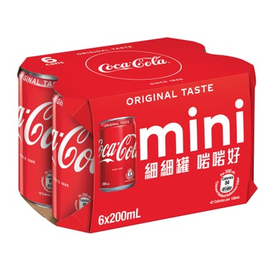 可口可樂汽水迷你罐 200ml (6罐裝)