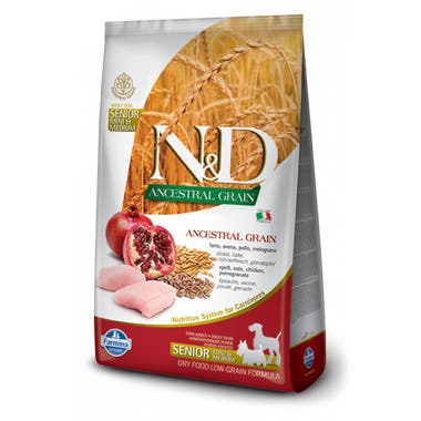 N&D法米納意大利製高齡犬糧2.5kg - 雞及石榴