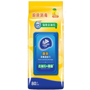 Vinda維達廚房消毒濕巾(80張) - 檸檬味