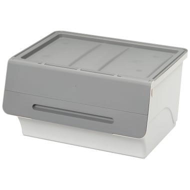 Froq日本製塑膠儲物箱(大)570W x 460D x 310Hmm FR-W30 GY*WH - 灰色