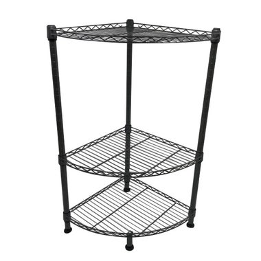 MEGA MESH 3層扇形金屬層架450W x 450D x 925Hmm KCHM-22040 - 黑金色