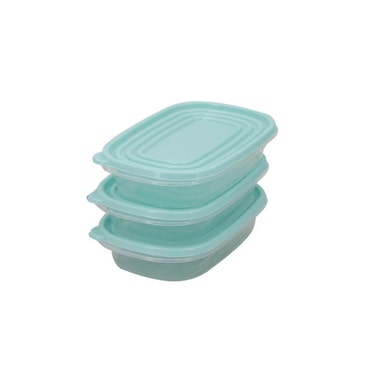 長方形塑膠保鮮盒950ml 247W x 160D x 52Hmm 8772 (3個裝) - 湖水綠色