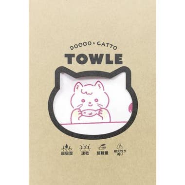 Doggo & Catto寵物吸水毛巾 - 櫻花粉
