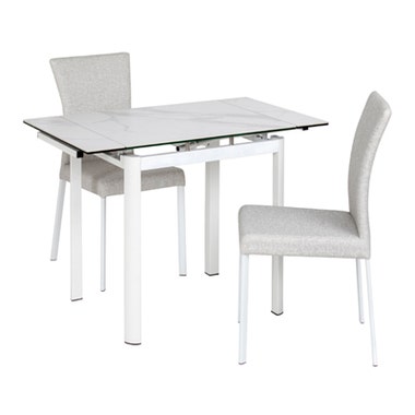 MARMOR-2 28"陶瓷玻璃開合餐檯連兩椅