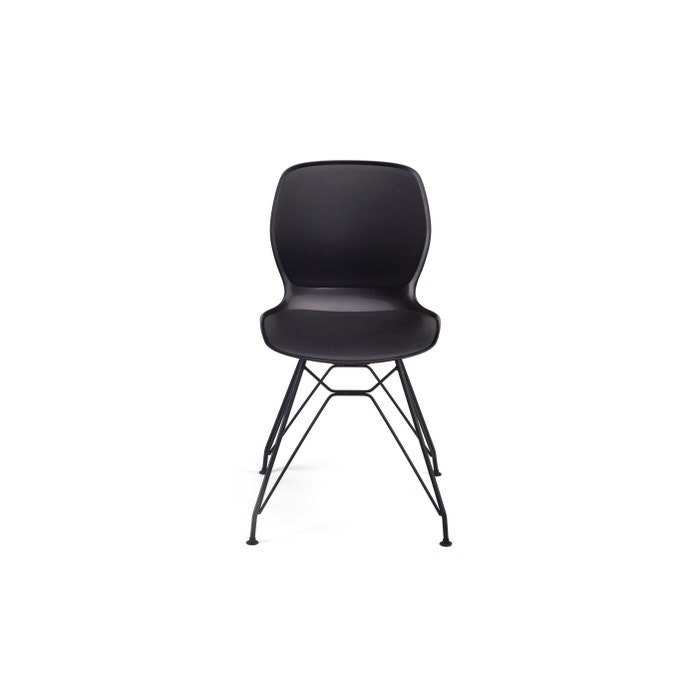 LA-15NB 膠座板鐵腳餐椅490W x 490D x 830Hmm - 黑色