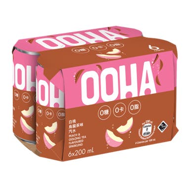 OOHA汽水 200ml (6罐裝) - 白桃烏龍茶味