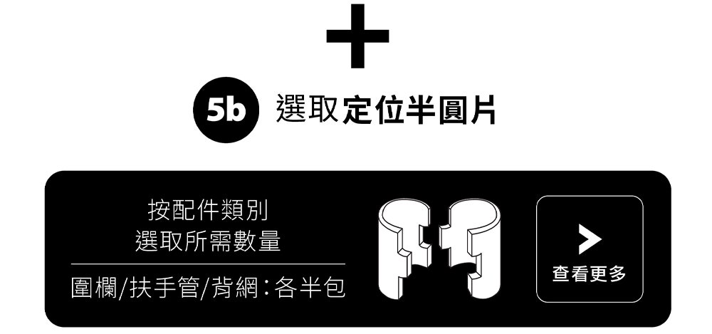 選取其他配件後的定位半圓片